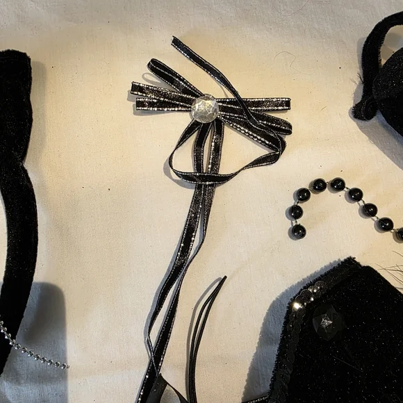 Sexy Kitty Black Cat Vixen Costume Accessory Set 8 Pieces EUC - Picture 3 of 8